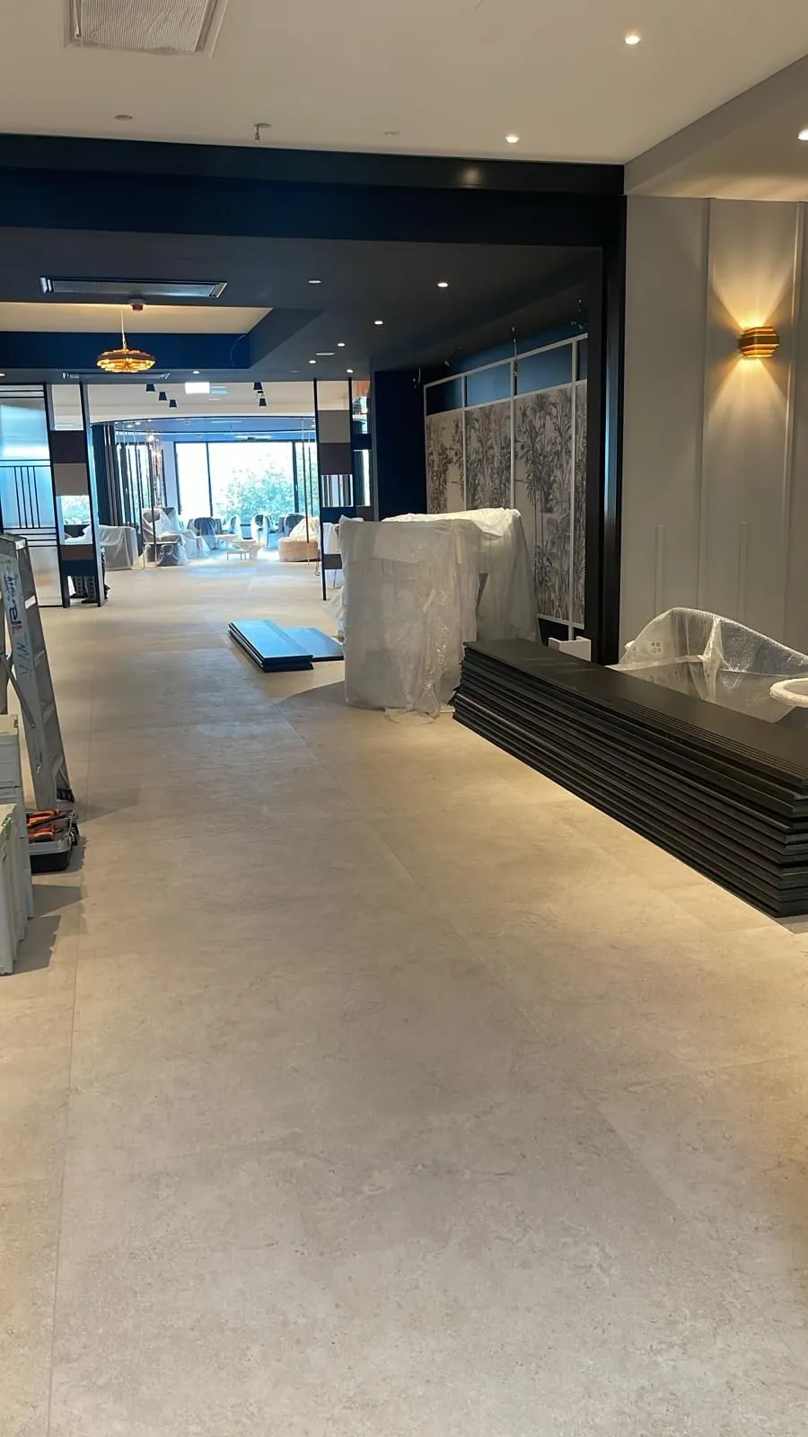 Hall de l’hôtel pendant les travaux